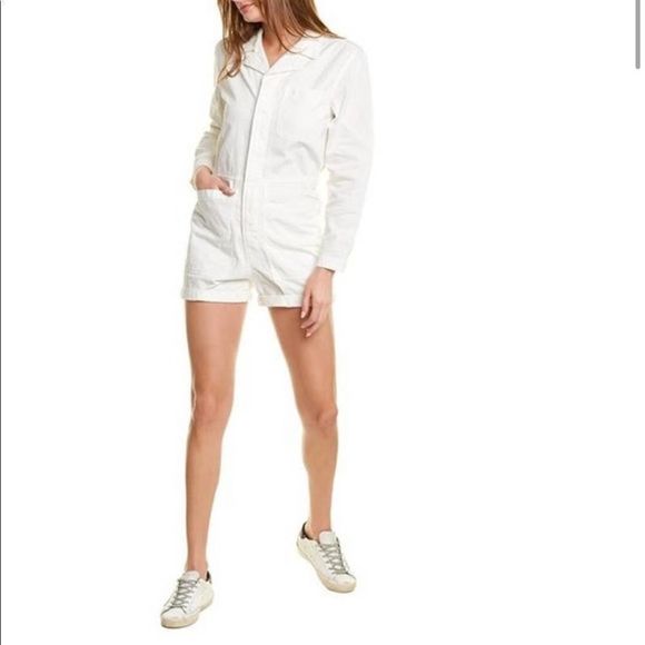 Lucky Brand ''The Coolest Woman You Know'' Long Sleeve Romper White size XS NWT - Picture 1 of 2